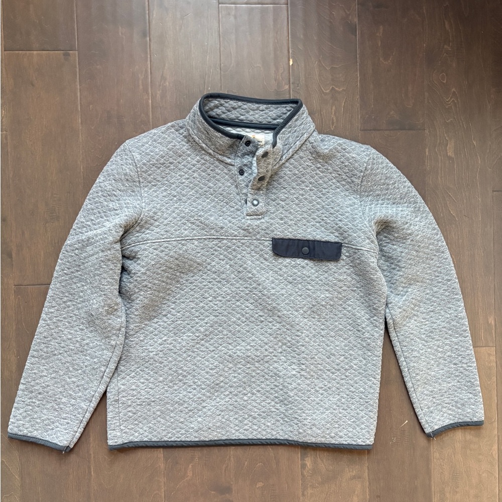 Gray Quilted Men's Pullover Sweater